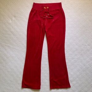 Y2K Bebe Women's Velour Track‎ Pants Pink Velvet Embroidered Spell Out On Back